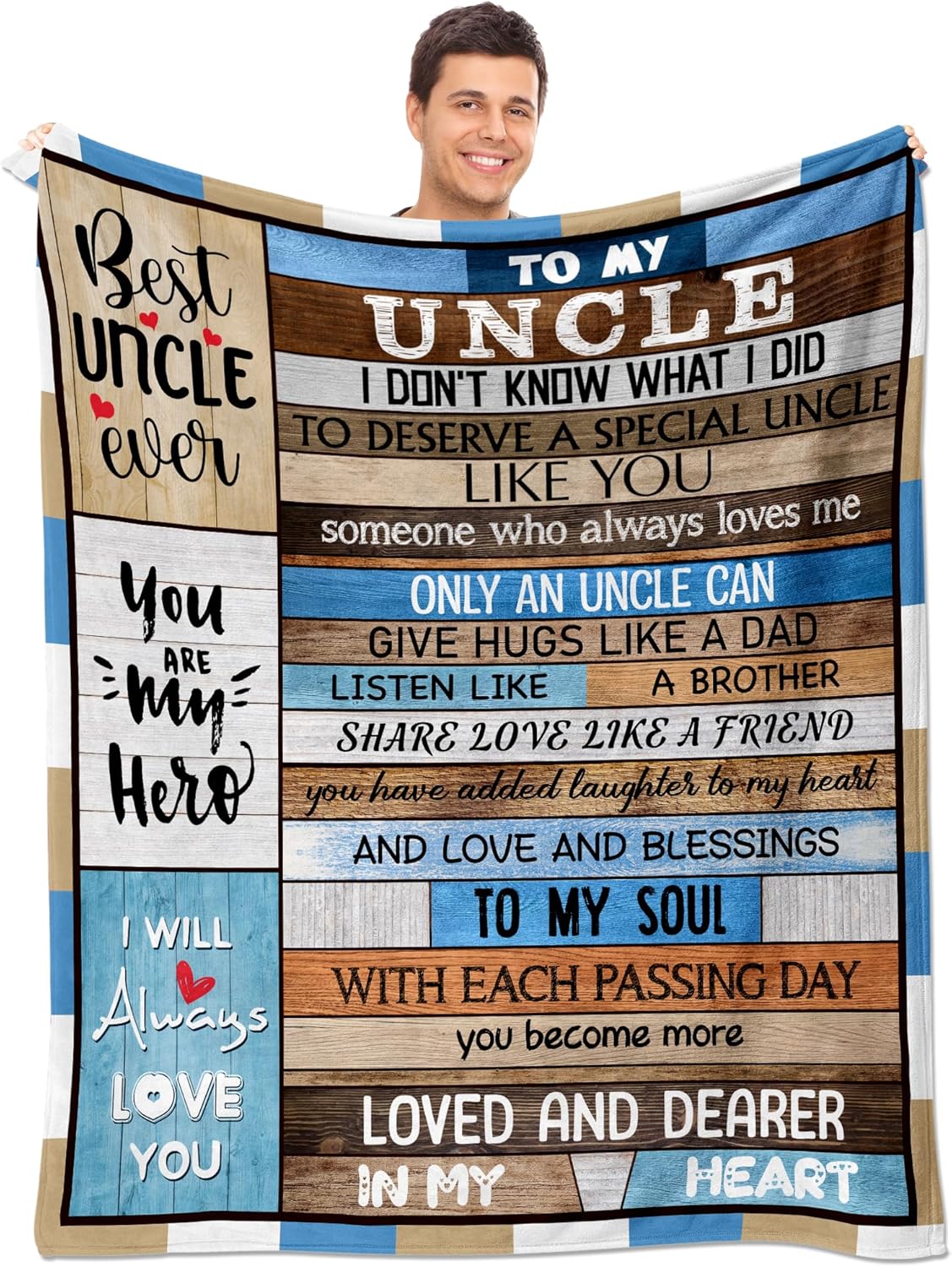 Best Gift Blanket for Uncle – Cool Father’s Day Blanket 50”x60”– Unique Birthday Christmas Thanksgiving Gifts Idea for Uncle from Nephew or Niece