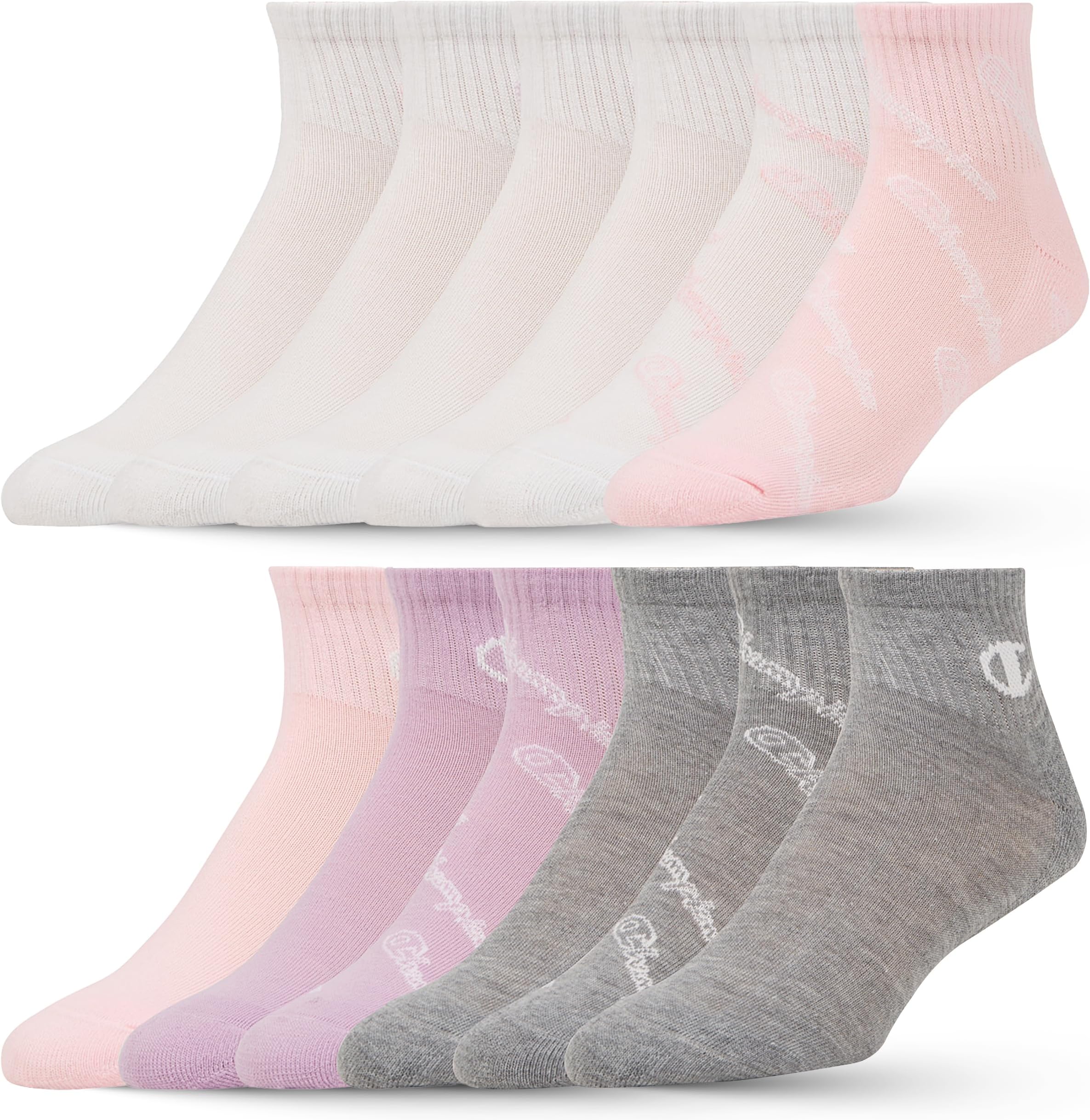 ChampionBoys and Girls Socks 8 Pair Crew Low Cut No Show Ankle Quarter Socks for Girls