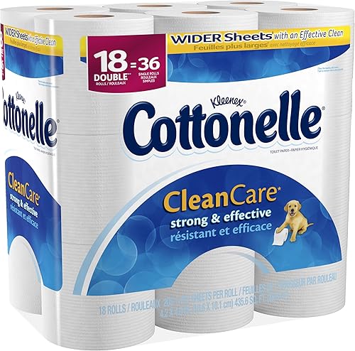 Miniatura 3 de Cottonelle Papel higiénico Clean Care, rollo doble, paquete de 18