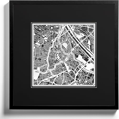 Miniatura 4 de O3 Design Studio - Mapa de corte de papel de Viena de 12 x 12 pulgadas, color blanco