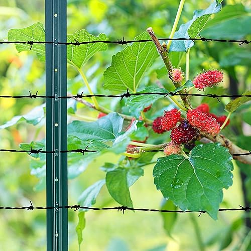 Miniatura 4 de (4 tamaños 4-5-6-7 pies) LADECH Poste de valla de metal resistente de 4 pies con 20 bridas de cremallera, postes de jardín en U para esgrima (4