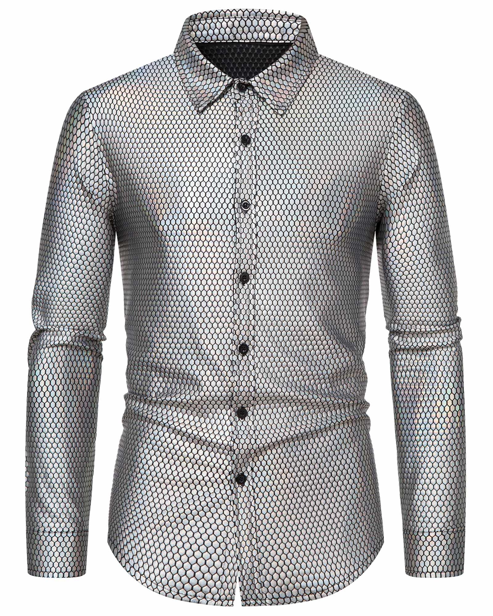 Disco shirt jaren 70 goud heren | Retro feestkleding