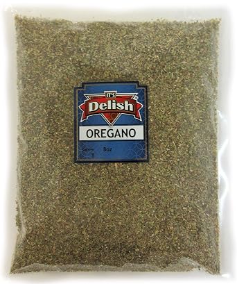 Dried Oregano Leaves All Natural by Its Delish, 8 Oz Half Pound Bag, Classic Italian Style Seasoning - Sprinkle on Pizza, Pasta, Stews, Soups, Fish, and Sauces - 100% All Natural, Certified Kosher