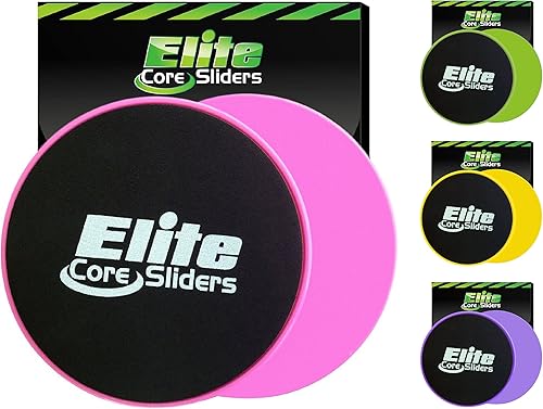 Elite Sportz Core Sliders for Working Out - Pack of 2 Compact, Dual Sided Gliding Discs for Full Body Workout on Carpet or Hardwood Floor - Fitness