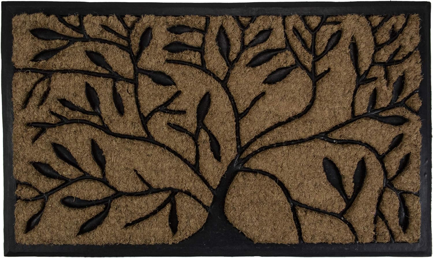 Northlight Tree of Life Rectangular Coir Door Mat 29.5" x 17.75"