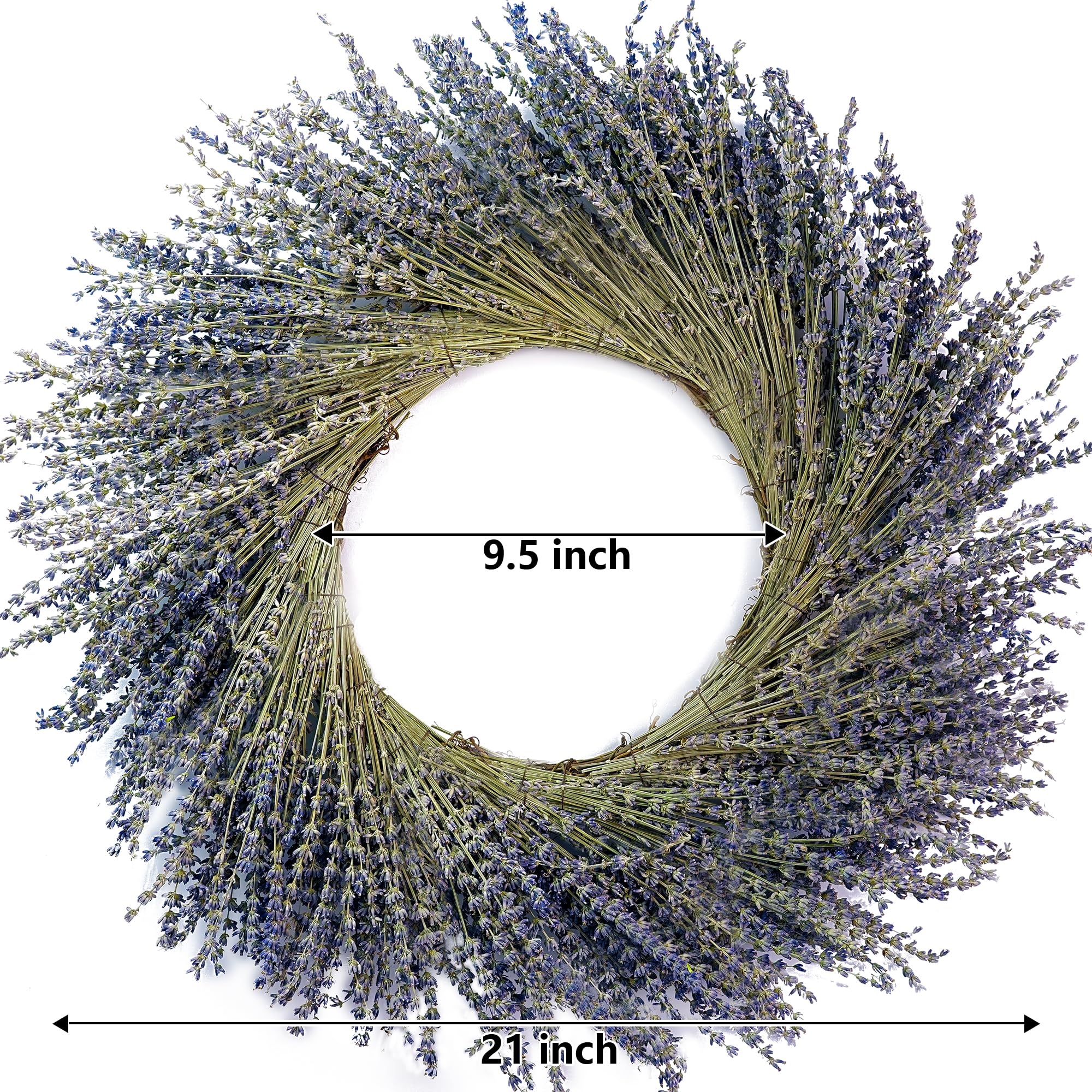 Couronne De Fleurs Séchées Parfum Lavande – Fait Main, Diamètre 25 Cm – Décoration Murale Maison Ou Bureau - 2