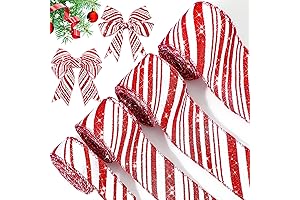 Christmas Candy Cane Ribbon Tree Embellishments
