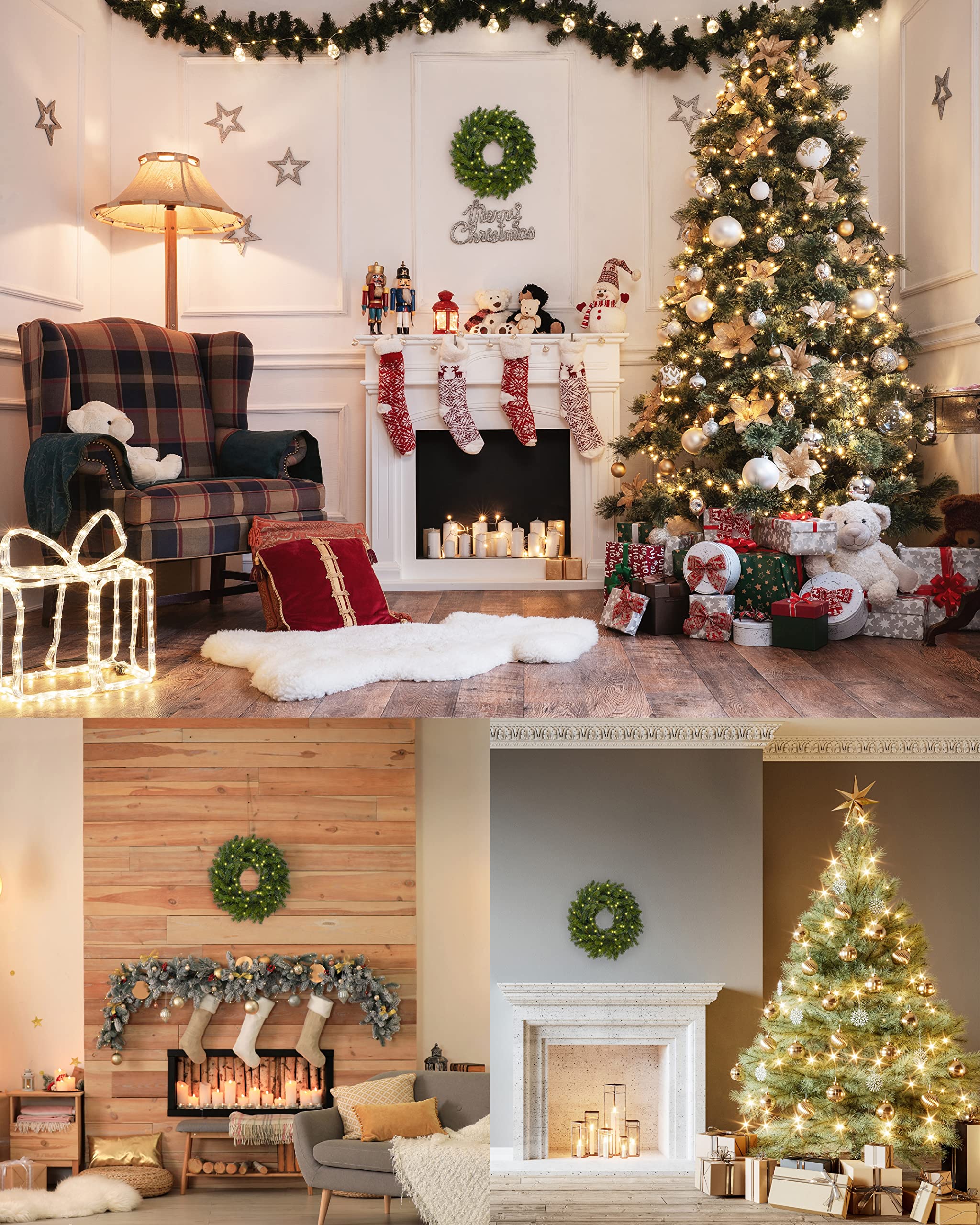 Türkranz mit Beleuchtung Ø40cm-49 LEDs-Klassischer Beleuchtet-Adventskranz, Künstlicher Weihnachtskranz, Hängekranz, Weihnachten für Innen und Außen-Batteriebetrieben, Grün