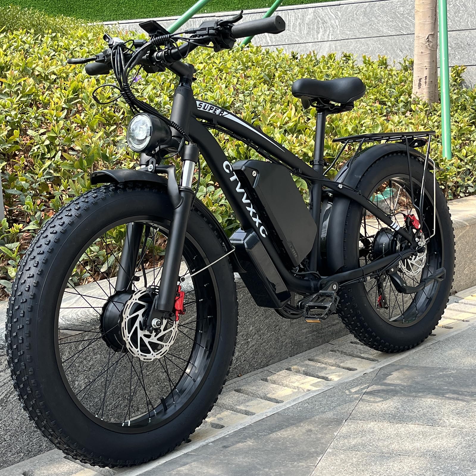 5000W Dual Motor Electric Bike for Adults - 52V 34Ah Fast Ebike with 45 MPH Max Speed for Men,Up to 100 Miles,24" Fat Tire Hydraulic Disc Brake Electric Bicycle,Off-Road Mountain Commuter E-Bike