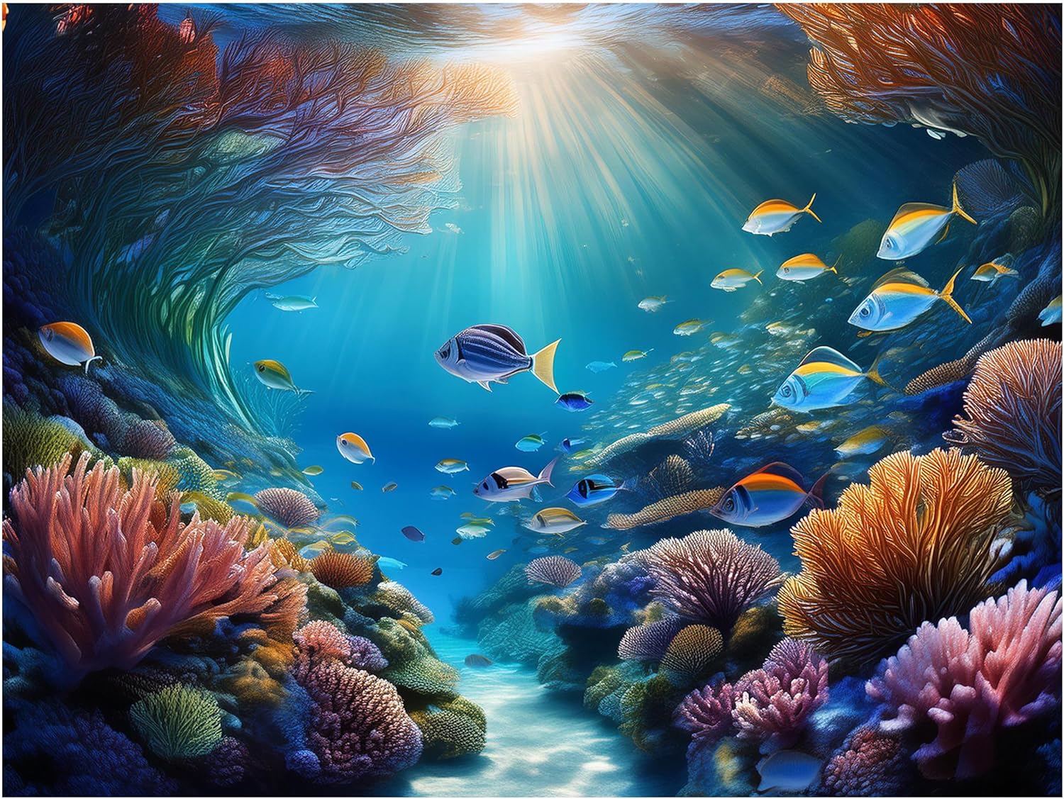 Tile Mural Coral Fish Sea Kitchen Bathroom Shower Wall Backsplash Marble Ceramic - Picture 2 of 16
