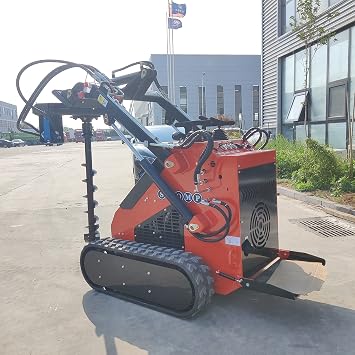 TYPHON STOMP Mini Skid Steer Loader 1800lbs Skid Steer with Auger Compact Skid-steer Machine For Garden, Farms, Parks, Roads Ideal for Digging, Drilling, Bull-Dozing