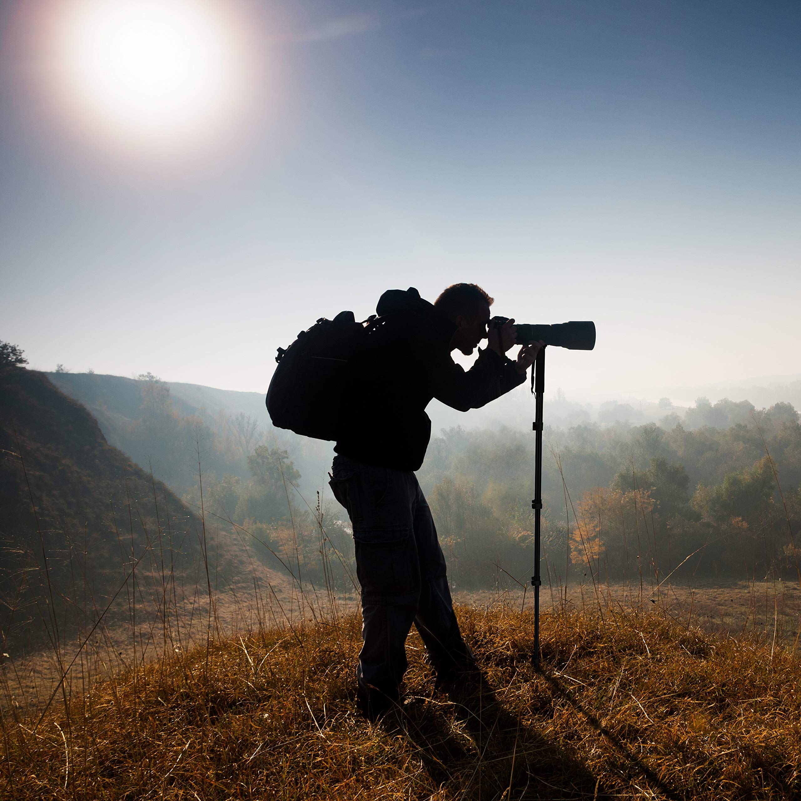 Walimex FT-1502 Pro Einbeinstativ 177 cm, robustes Fotostativ aus Aluminium, Kamerastativ mit 10 kg Traglast, Stativ für DSLR, DSLM und Kompaktkameras, inkl. Transporttasche