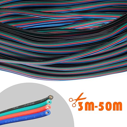 Miniatura 2 de Cable de extensión de 4 pines 5050 3528 LED RGB Strip - 32.8ft32.8 pies