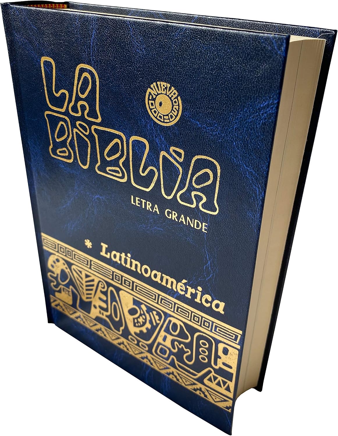 La Biblia Catolica Latinoamericana Letra Grande Edicion Cartone en Español con Señalador Biblico - The Latin American Catholic Bible Spanish Edition with Bookmarks (Blue)