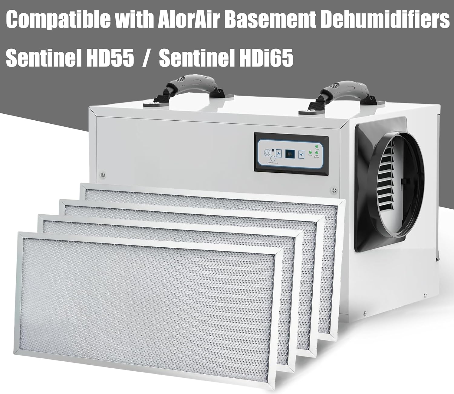 MERV-8 Sentinel HD55 Dehumidifier Filter Replacement Set Compatible with AlorAir Basement Dehumidifiers Sentinel HD55,Sentinel HDi65 Sentinel HD55s (4 Pack)