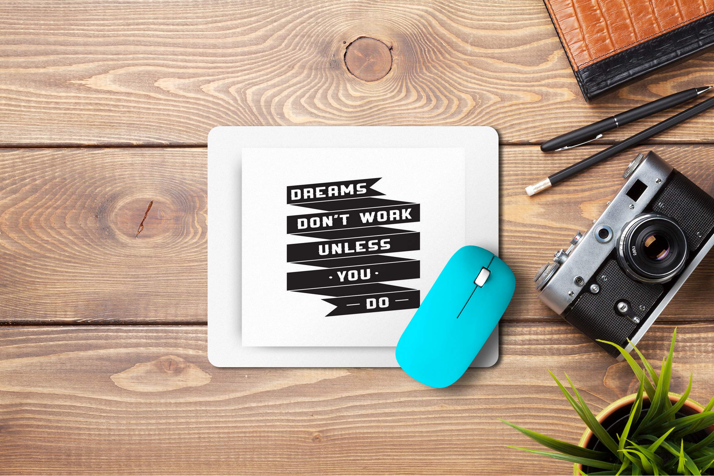 5 Ace mdreams Dont Work unlesd Printed Designer Premium Rubber Base Mouse pad for Laptop|Dekstop-7x8.5 Inches