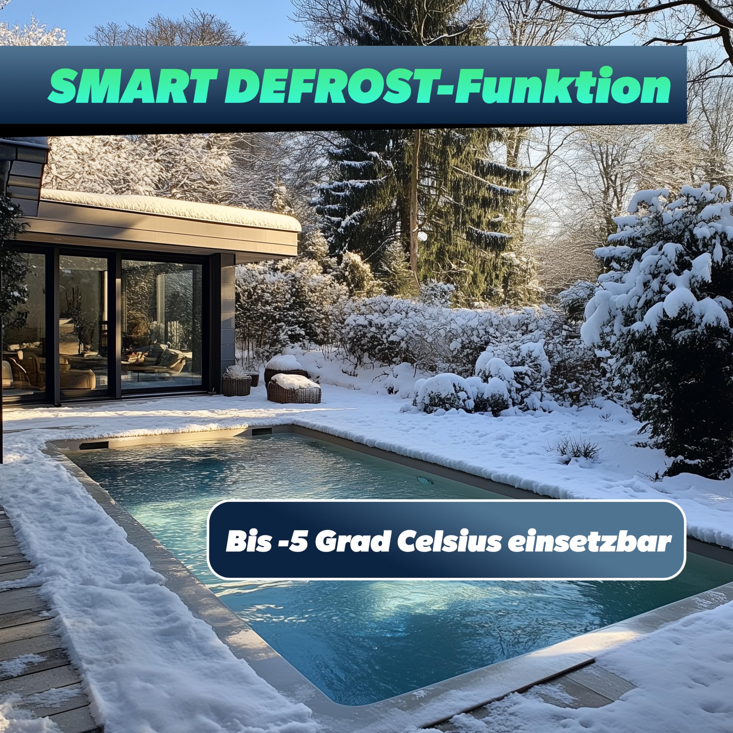 Poolomio Pompe à chaleur pour piscine 70-85 m³ NET Inverter 12 | Chauffage ultra silencieux avec WiFi | Économie d'énergie (COP 14,20) pour piscine