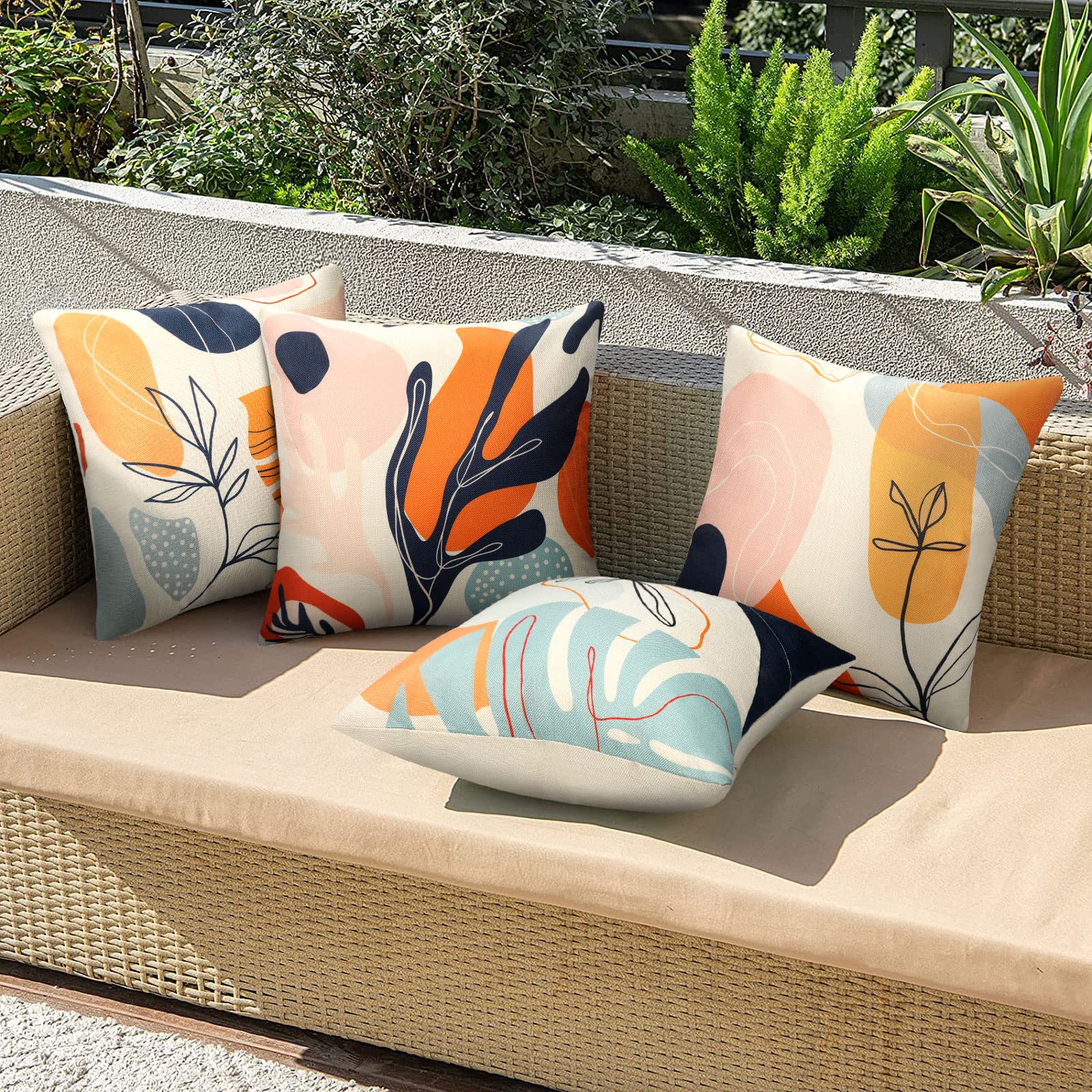 Federa Per Cuscino Divano Impermeabile Beige - Decorativa 45x45 Cm (circa) - 4