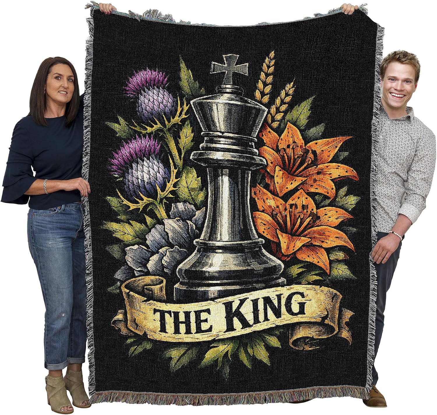 Pure Country Weavers The King Blanket - Gift Tapestry Throw Woven from Cotton - Made in The USA (72x54)