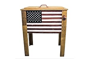 American Flag Wooden Patio Beverage Cooler