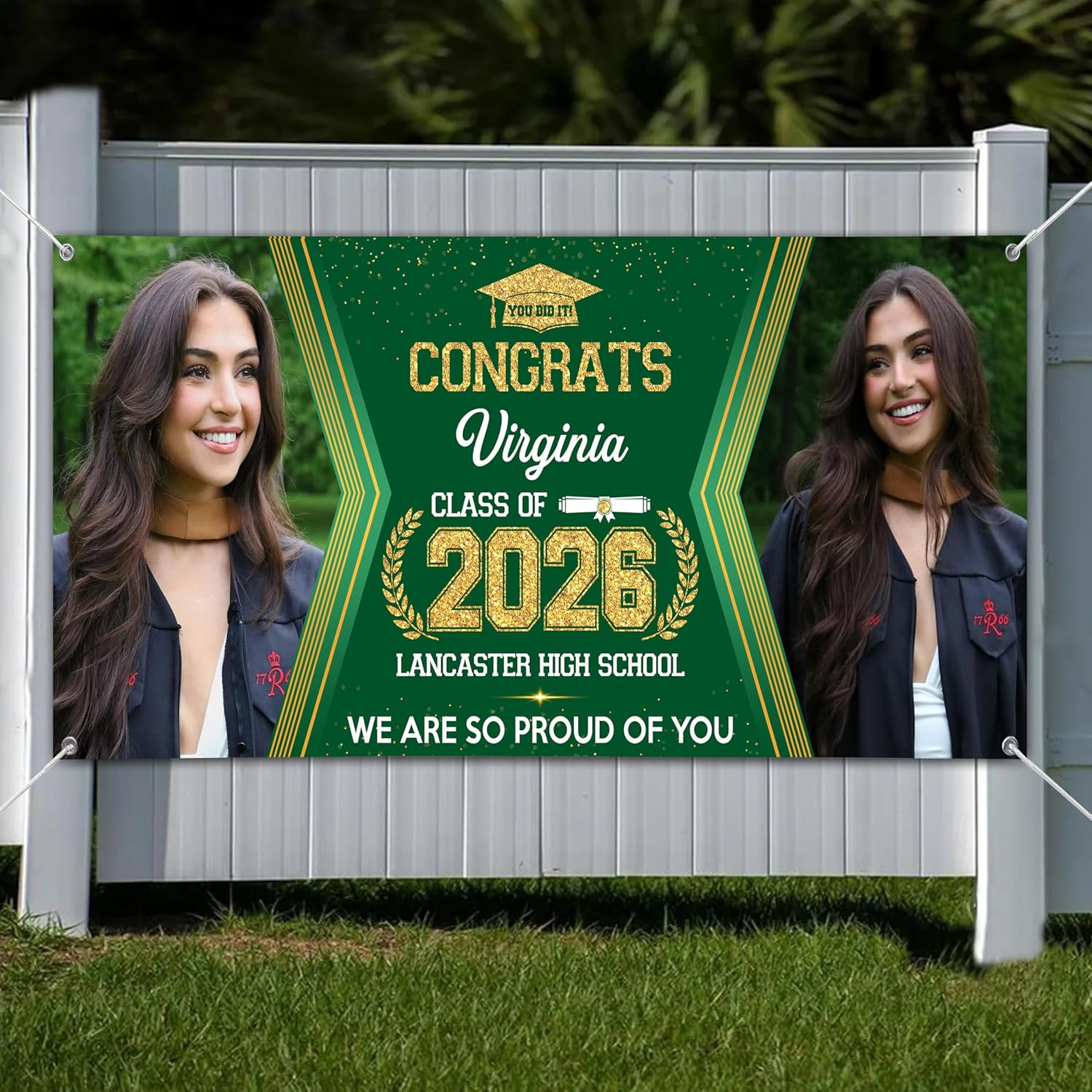 Graduation Banner Class Of 2026 Personalized, Congratulations Banners 13oz Vinyl, 3 Sizes - Outdoor Graduation Decoration 2026, High School, College Or University Grad #1