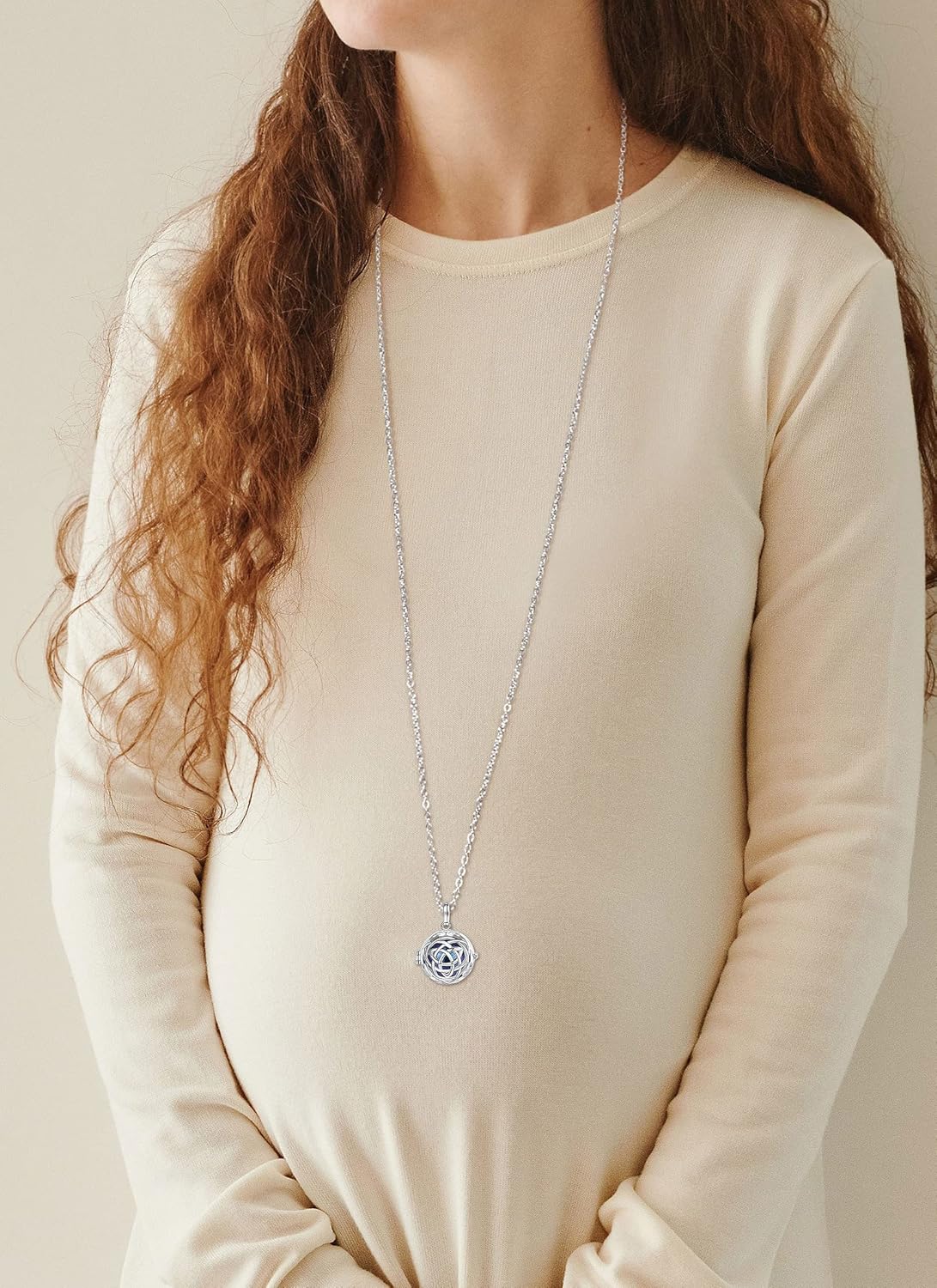 AEONSLOVE Harmony Ball Necklace Celtic Knot Angel Chime Caller Necklace, Balls 20MM Llamador De Angeles Bola Necklace Pregnancy Gifts - 30 & 45 Chains