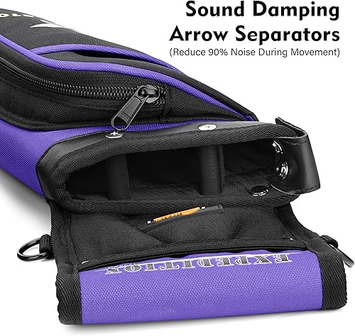 Miniatura 36 de SUNYA X510 - Carcaj de flecha de cadera de campo y competencia Carcaj de tiro con arco sin ruido de 3 ranuras con sistema de almacenamiento Azul