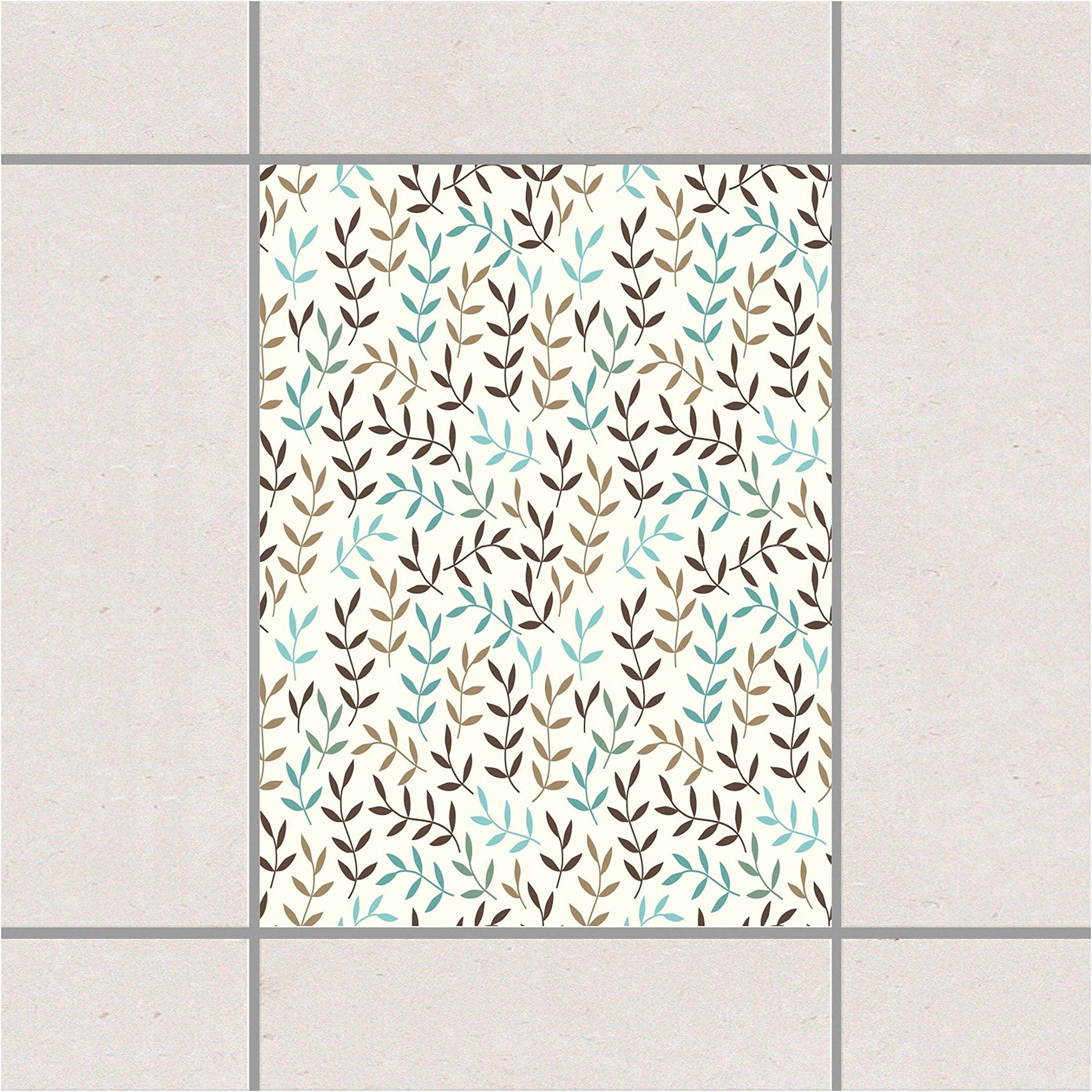 Tile Sticker - Foliage bohemian in winter 20cm x 15cm, Set Size:20 piece
