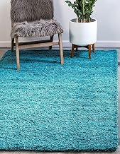 Carpets for Living Room 6x8 feet Microfiber Super Soft and Fluffy Anti Skid Solid Plain Carpet Shaggy Area Rug Carpet for Living Room, Bedroom & Hall Turquoise