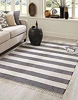 Vista 21 de Unique Loom Chindi Rag Collection - Alfombra a rayas (2 pies x 5 pies 1 pulgada, gris/marfil)