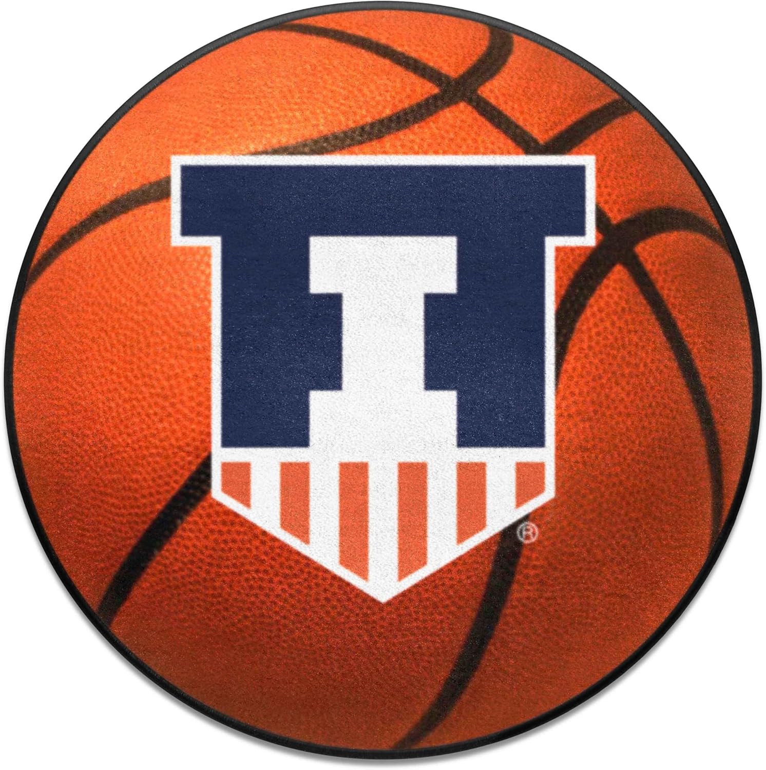 FANMATS 36338 Illinois Illini Basketball Rug - 27in. Diameter