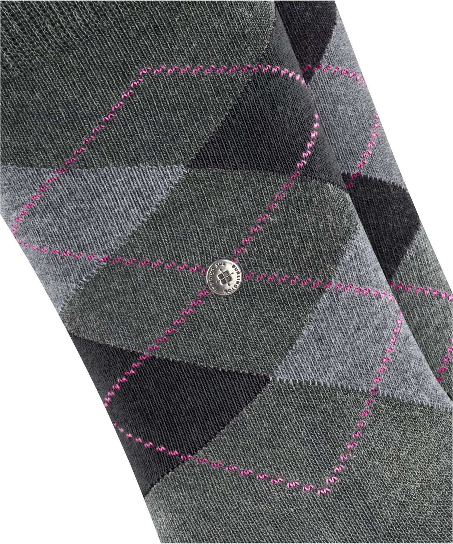 Burlington Kobiety Skarpety Everyday Argyle W So bawełna z wzorem 2 Pak, Szary Light Grey Melange 3390, 36-41