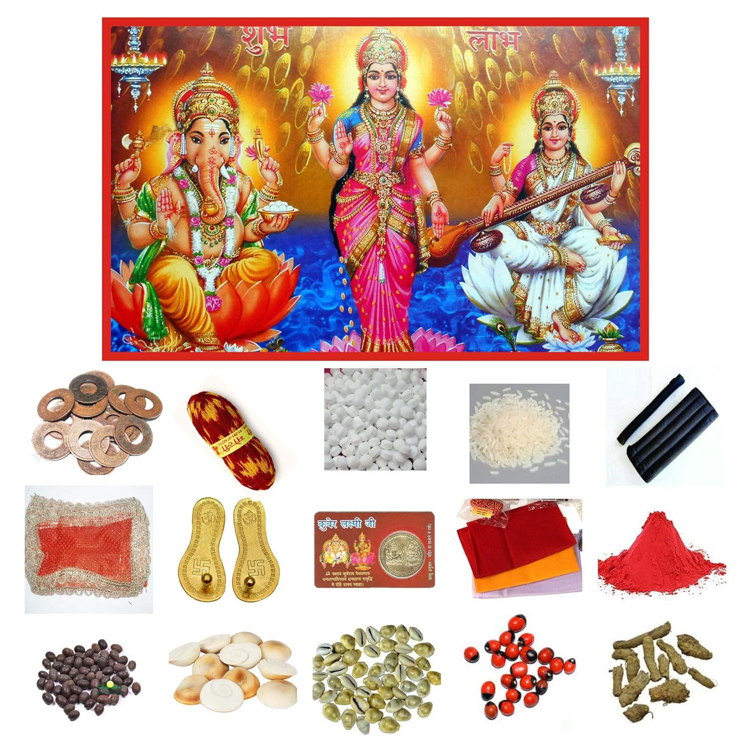 Buy Himshikhar Pooja Samagri Diwali Puja Kit/LaxmiGanesh Pooja kit