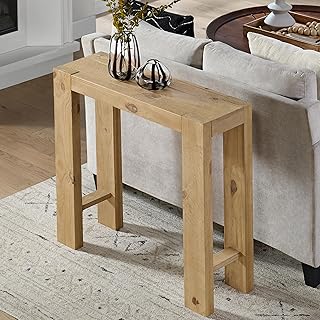 Alaterre Furniture Classic Solid Wood Console Table - 36 Inch Modern Farmhouse Small Entryway Table - Easy Assembly Living Room Furniture for Behind The Couch, Entryway, or Hallway (Light Oak)