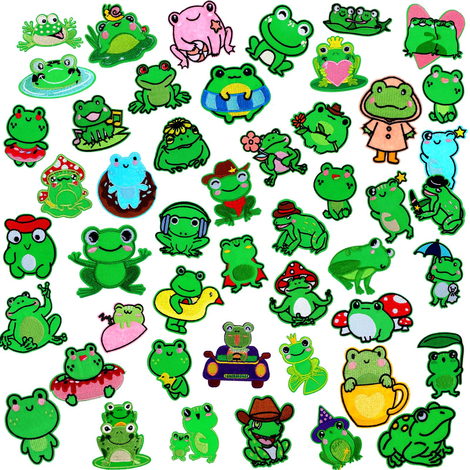 48 parches para planchar para ropa, parches de animales de dibujos animados, bonitos parches bordados para jeans, sombreros, chaquetas, ropa, mochila, bricolaje, manualidades, costura, regalo