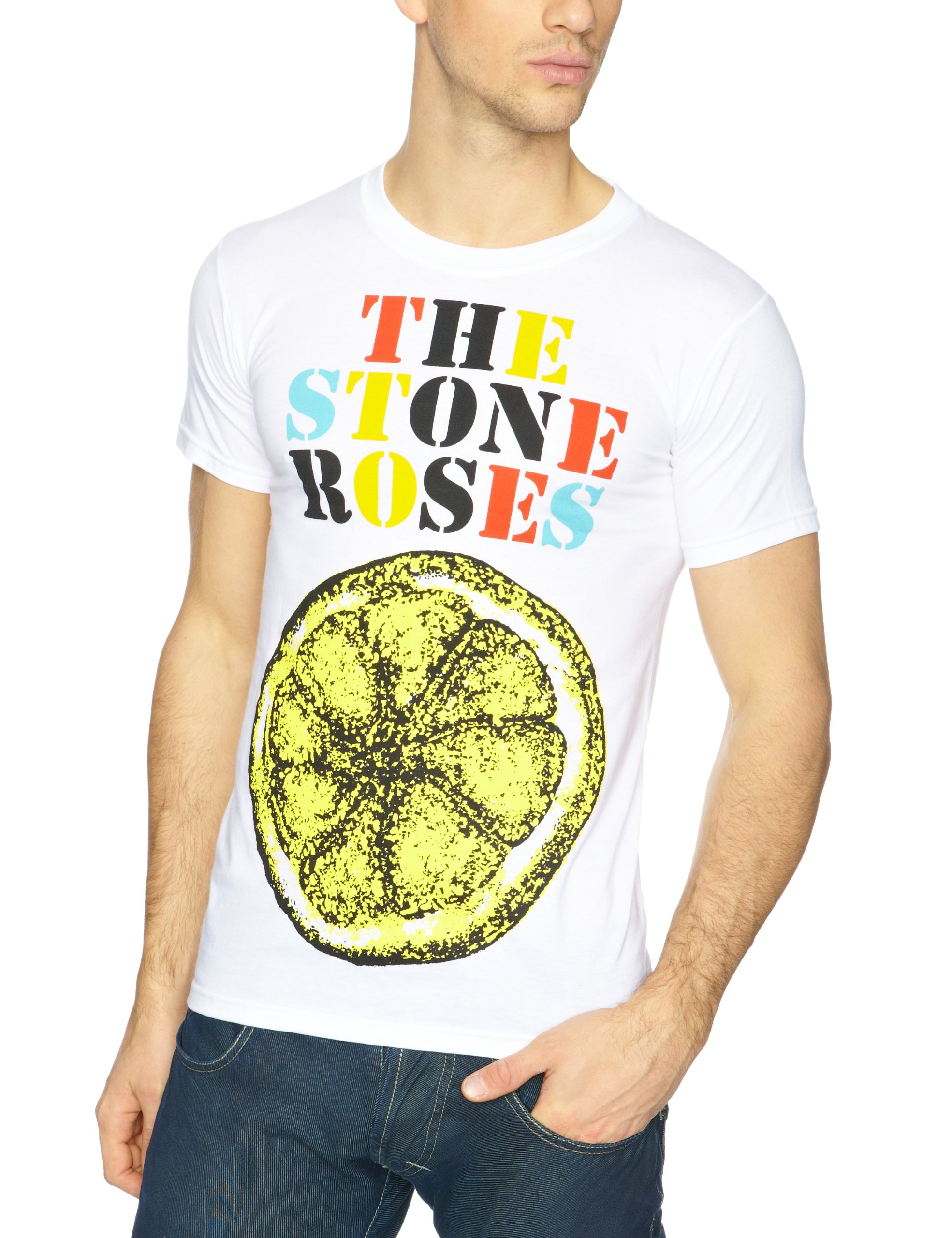 The Stone Roses Unisex Adult Multicolour Lemon T-Shirt (S) (White)