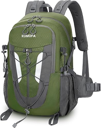 Mochila de senderismo de 30 L, ligera, mochila de viaje pequeña para hombres y mujeres, para acampar al aire libre, mochilero, verde militar