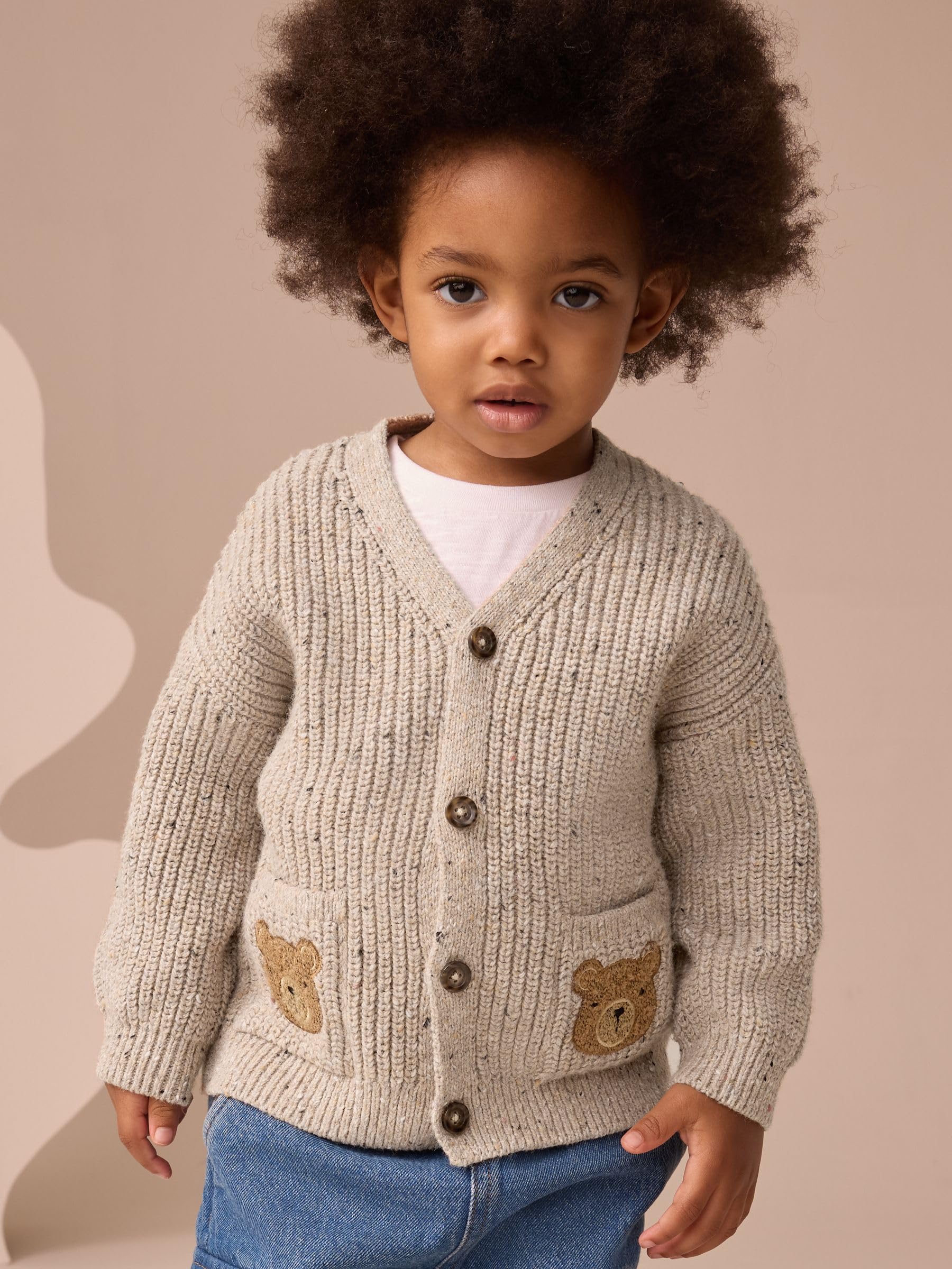 NEXT Jungen Standard Strickjacke aus 100% Baumwolle mit Figuren 62-122
