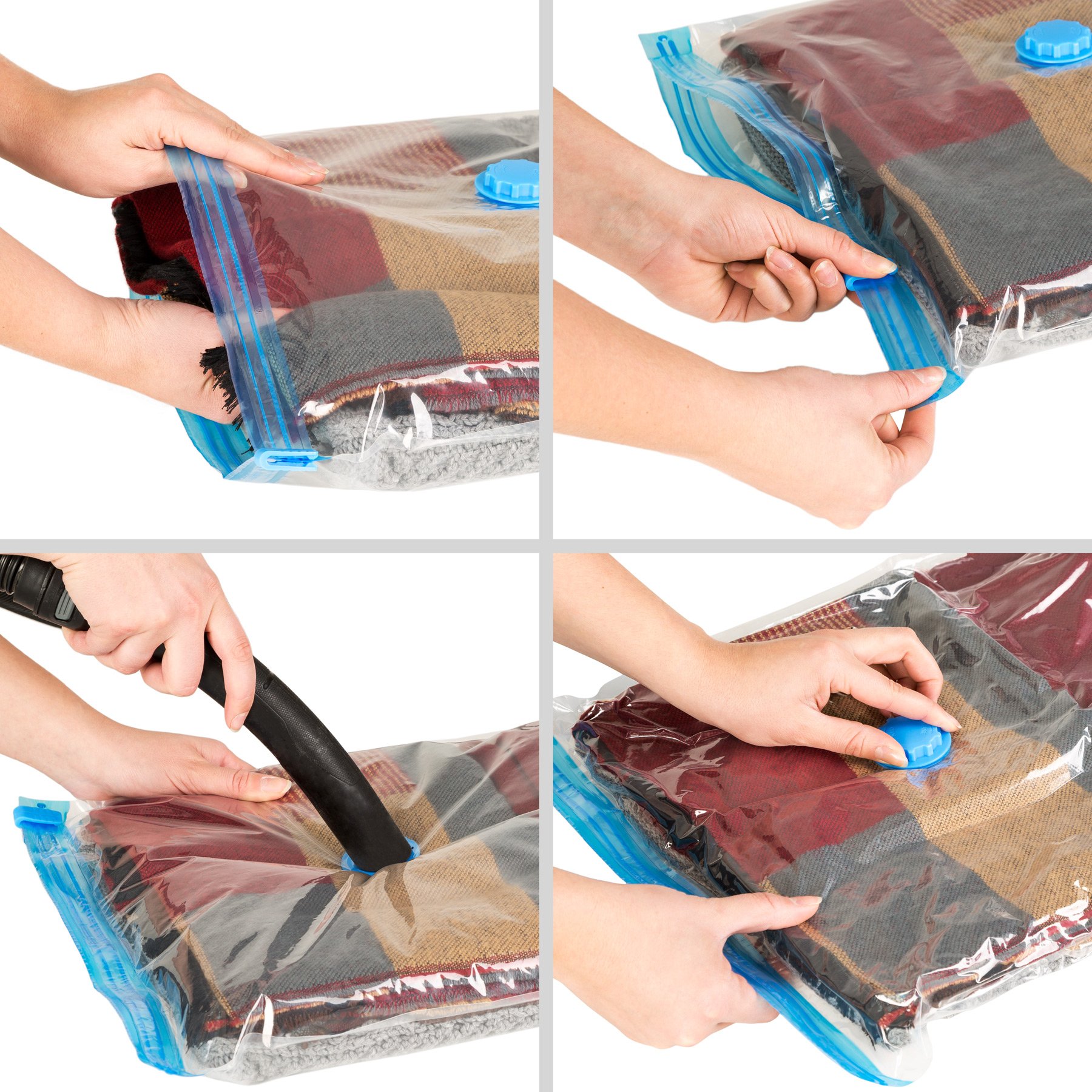 TecTake Vakuumbeutel Aufbewahrungsbeutel Vakuum Tasche Tüte Kleiderbeutel - diverse Mengen und Größen - (50er Set | 30xS | 10xM | 10xL | Nr. 401787)