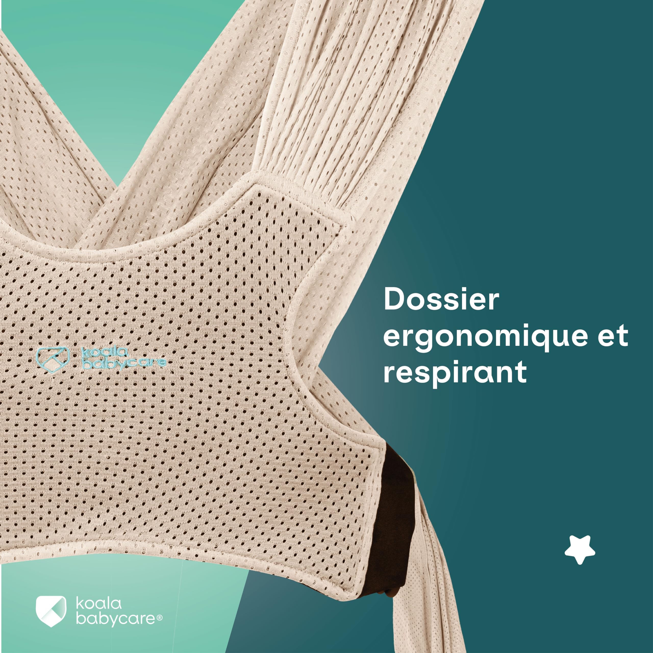 Koala Babycare Écharpe de Portage Été en Maille Respirante | Water Sling Léger pour Bébé jusqu’à 9 kg | Idéal Douche, Piscine, Plage | Ajustable, Séchage Rapide, Compacte