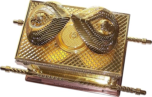 Miniatura 6 de Holy Land Market El Arca de la Alianza chapado en oro (grande, arca y contenido)