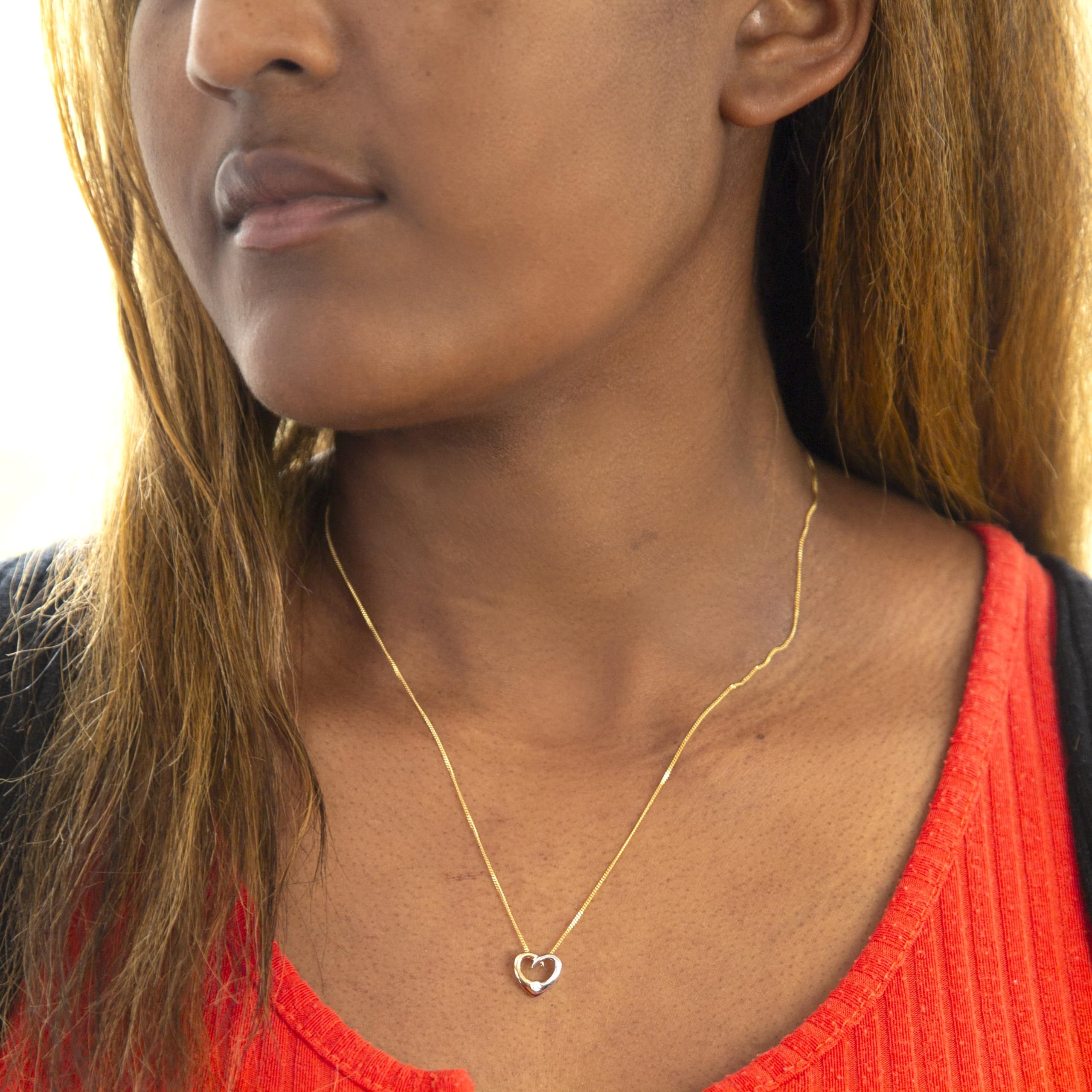 Carissima Collar de mujer con oro bicolor de 9 quilates (375/1000), circonita, 46 cm