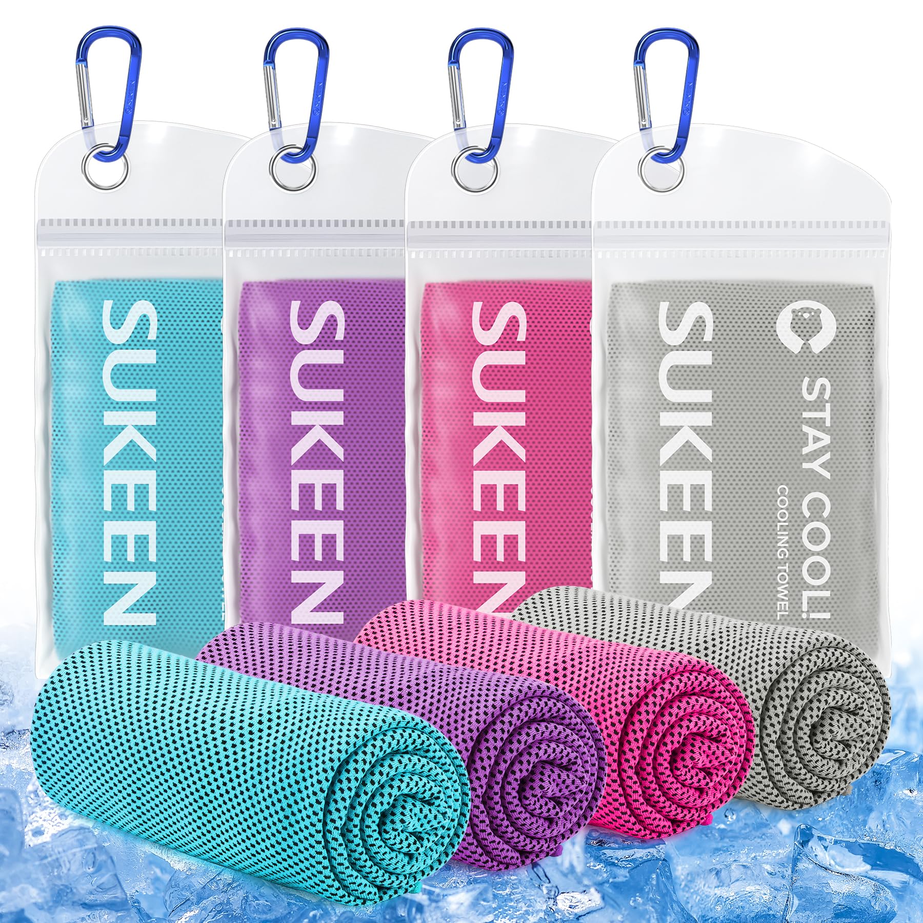 Sukeen Kühlendes Handtuch, Sport Cooling Towel für Hals und Körper, Schweißhandtuch schnelltrocknendes Mikrofaser-Halskühlhandtuch für Fitness, Golf, Tennis, Yoga, Sport(100x30cm)