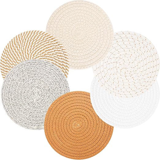 Trivets for Hot Dishes, 4 Pcs 8" Hot Pads for Kitchen, 2