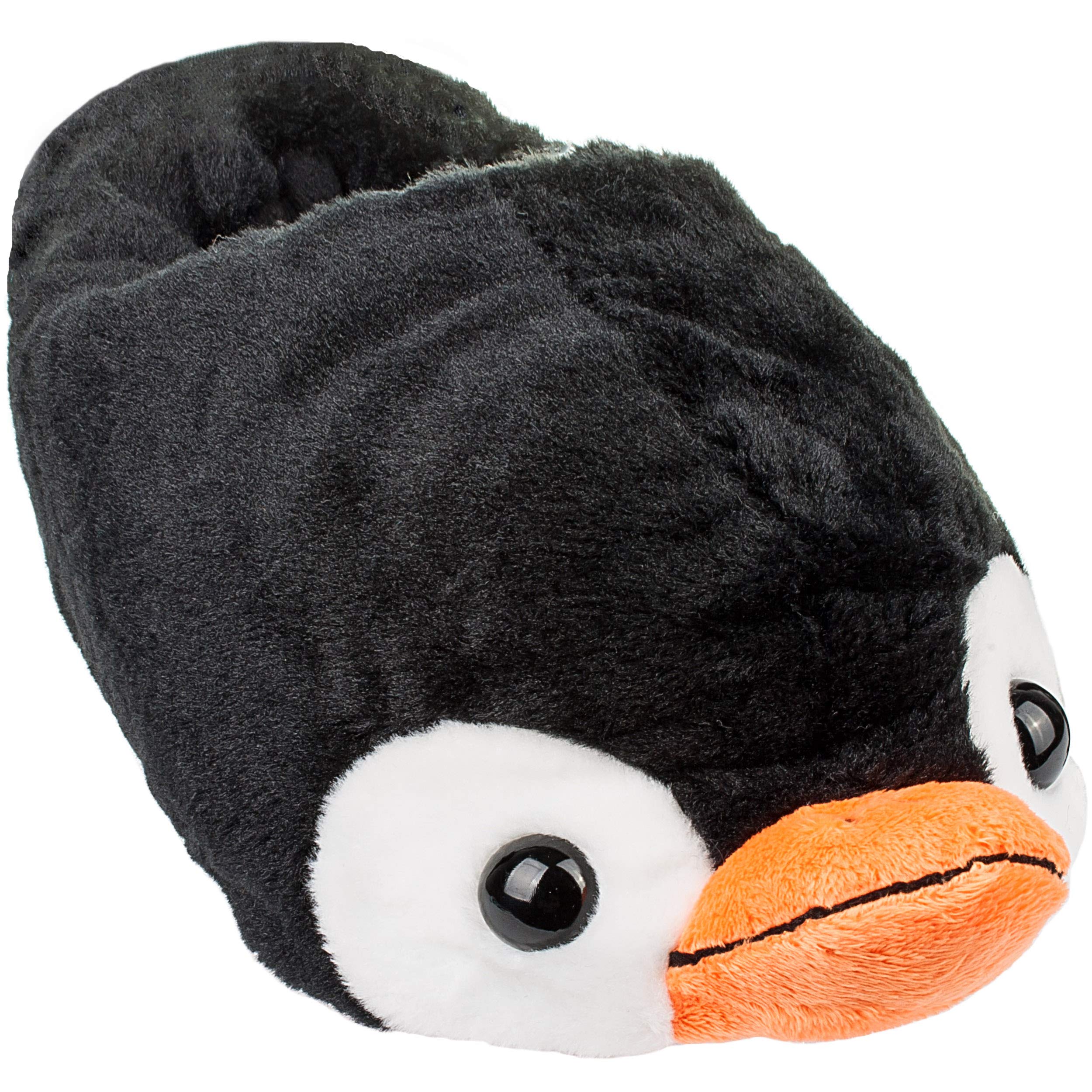 alles-meine.de GmbH Plüsch Hausschuhe - Pinguin - Größe 29-42 EU inkl. Name - Größe frei wählbar schön warm Kuschel - für Kinder & Erwachsene - ABS Sohle rutschfest - Plü..