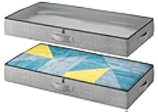 2-Pack Under Bed Storage Containers, 4.5 Inches Tall Low Profile Underbed Clothes Storage Organizer Bin with Sturdy Sidewalls/Bottom, Underbed Storage Bins 2 Storage Thin Bins