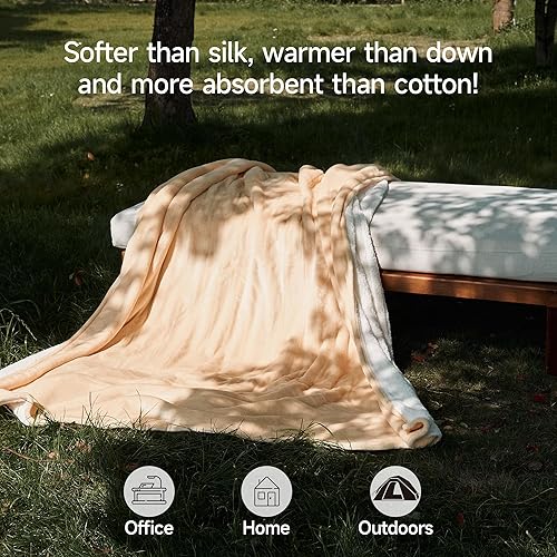 Vista 26 de GOTCOZY - Manta térmica eléctrica de 50 x 60 pulgadas, piel sintética acanalada, con 4 niveles de calefacción y apagado automático de 3 horas