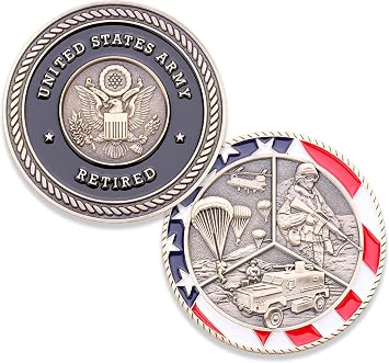 Army Retired Challenge Coin - United States Army Challenge Coin - Amazing US Army Retired Military Coin - Designed by Military Veterans!