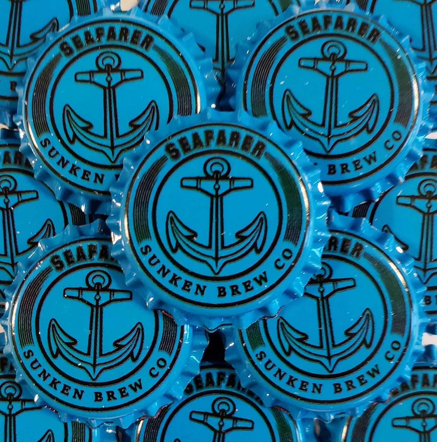 100 Blue Beer Bottle Caps for Crafts & Brewing Anchor Home