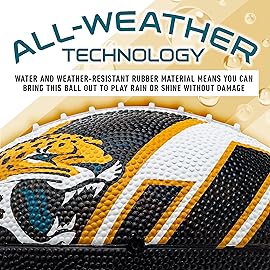 Franklin Sports NFL Jacksonville Jaguars Football - Youth Football - Mini 8.5 Rubber Ball - Perfect for Kids - Team Logos and Colors